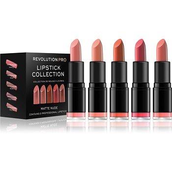 Revolution PRO Lipstick Collection sada rtěnek 5 ks odstín Matte Nude