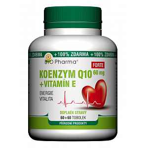 Koenzym Q10 Forte 60mg + Vitamín E tob.60+60