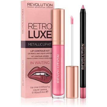 Makeup Revolution Retro Luxe sada na rty odstín In Waiting 5,5 ml