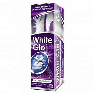 White Glo Zubní pasta 2v1 150g + kartáček a mezizubní kartáček ZDARMA