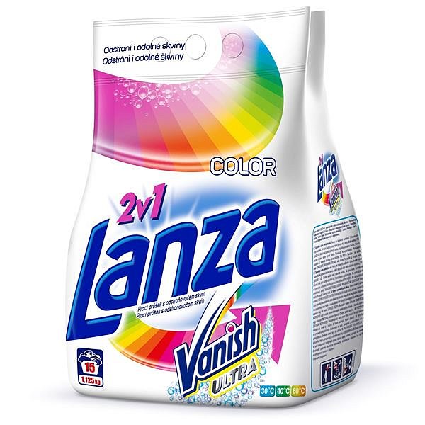 LANZA Vanish 2v1 na barevné prádlo 3,375 kg (45 praní) – prací prášek