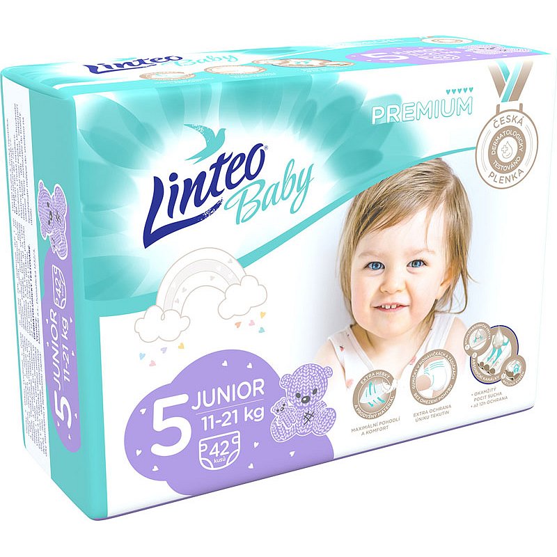 LINTEO BABY Plenky Baby Prémium JUNIOR (11-21 kg) 42 ks