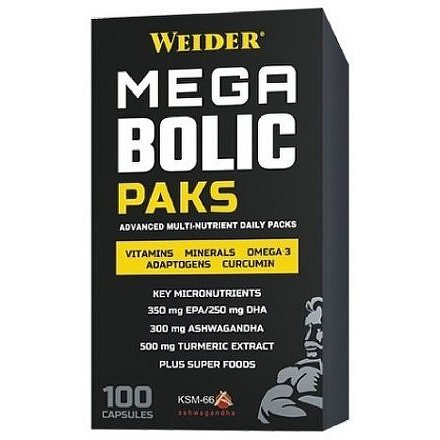 Weider Mega Bolic Paks, multivitamíny, 100 kps