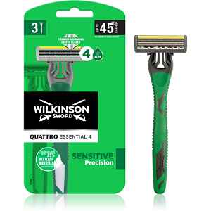 Wilkinson Sword Quattro Essential 4 Sensitive Precision jednorázová holítka 3 ks