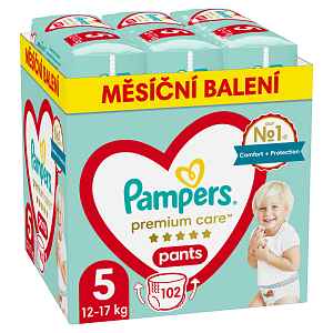 PAMPERS Premium Care Kalhotky plenkové vel. 5 (12-17 kg) 102 ks