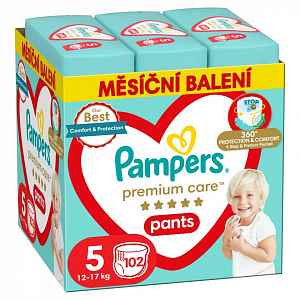 PAMPERS Premium Care Kalhotky plenkové vel. 5 (12-17 kg) 102 ks