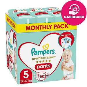 PAMPERS Premium Care Kalhotky plenkové vel. 5 (12-17 kg) 102 ks