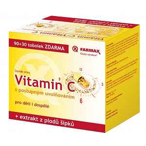 Farmax Vitamin C postupně uvolňujících 90+30 tobolek