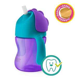 Avent hrníček s brčkem fialový 200 ml