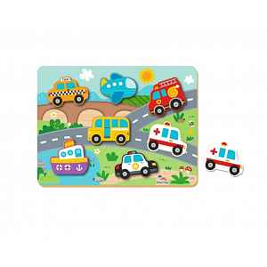 2Kids Toys Vkládací puzzle Doprava 8 ks