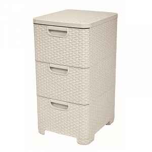 Curver Regál Style 3x14L se zásuvkami krémově bílý