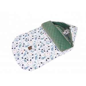 Mamo Tato Bavlněný fusak, prošívaný velvet, 48 x 90 cm Les - bílá, khaki