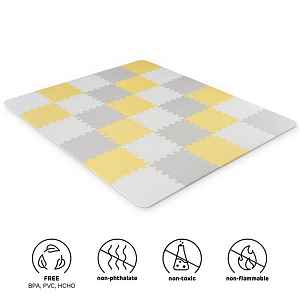 Kinderkraft Podložka pěnové puzzle Luno Yellow 30ks