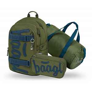 Baagl Školní set Skate Olive