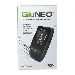GLUNEO Glukometr (pouzdro +přístroj + proužky 10ks + lancety 10ks + odběrové pero)