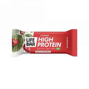 LifeFood Lifebar Protein tyčinka jahodová BIO 40 g