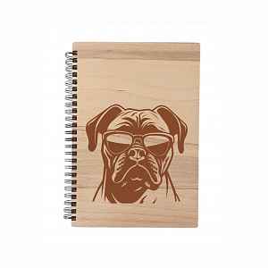 MA-NU Notýsek A5 brýle - bílý papír Bull mastiff