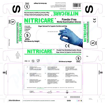 NITRICARE white Rukavice vyš.bez pudru vel.S 100ks