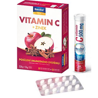 Revital Vitamin C + zinek- eff.tbl.20+tbl.30