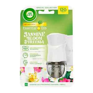 Air Wick Elektrický osvěžovač vzduchu Essential Oils strojek a náplň jasmínové květy a frézie 19 ml