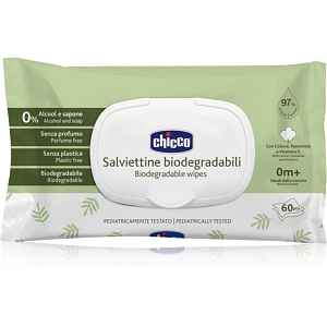 Chicco Biodegradable Baby Wipes dětské jemné vlhčené ubrousky 60 ks