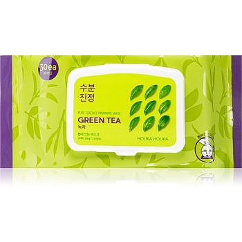 Holika Holika Pure Essence Mask Sheet Green Tea osvěžující ranní maska s výtažkem zeleného čaje 30 ks
