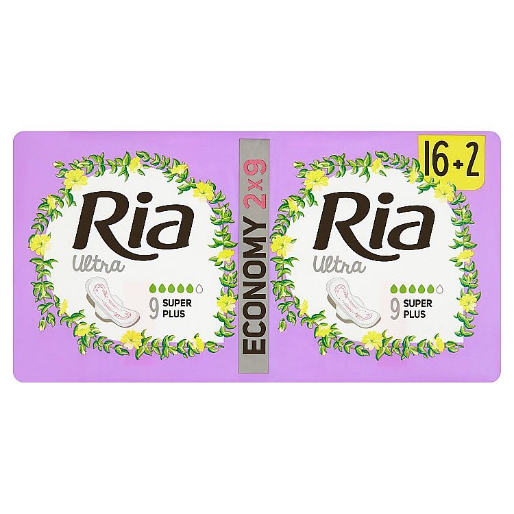 Ria Ultra Super Plus vložky Duopack 2 x 9 ks
