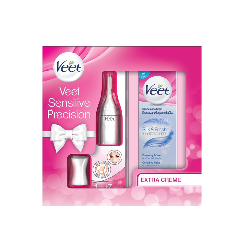 VEET Sensitive Precision Elektrický zastřihovač + Depilační krém pro citlivou pokožku 100 ml