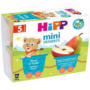 HIPP BIO jablkový s hruškami (4 x 100 g) - ovocný příkrm