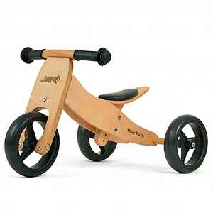 Milly Mally Balanční dřevěná tříkolka, odrážedlo Jake 2 v 1, přírodní