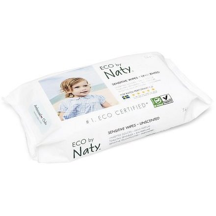 Vlhčené ubrousky Naty Nature Babycare bez vůně - pro citlivou pokožku (56 ks)