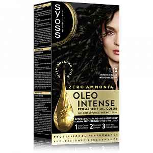 Syoss Oleo Intense permanentní barva na vlasy s olejem odstín 1-10 Intensive black
