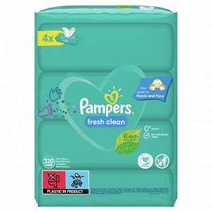 PAMPERS Vlhčené ubrousky Fresh Clean 4x80 ks