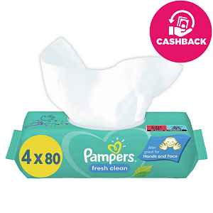 PAMPERS Vlhčené ubrousky Fresh Clean 4x80 ks