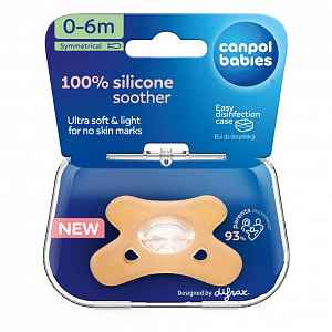 CANPOL BABIES Dudlík 100% silikonový symetrický oranžový 0-6 m 1 kus