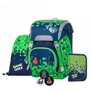 Oxybag OXY SKY - školní set Gamer 4 ks: batoh, penál, sáček, placky