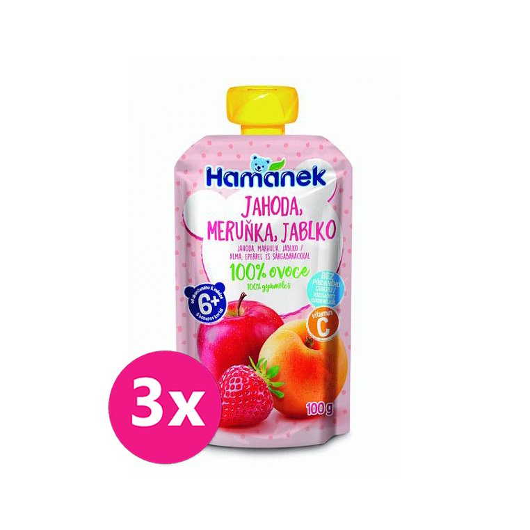 3x HAMÁNEK Jahoda, meruňka, jablko 100 g