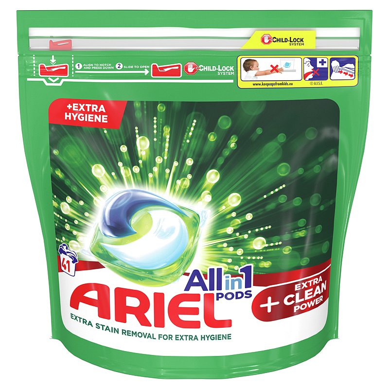 ARIEL All-In-1 PODs Kapsle na praní +Extra Clean Power, 41 praní