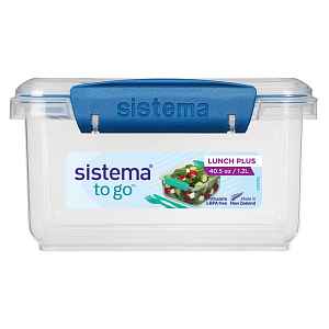 SISTEMA To go lunch plus svačinový box s příborem modrá 1,2 l