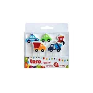 Toro svíčka zapichovací, autíčko, 5ks, 2,5x2,2x0,8cm