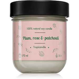 Tropicandle Plum, Rose & Patchouli vonná svíčka 170 ml