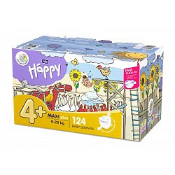 Bella Baby Happy Maxi+ 9-20 kg dětské plenky box 2x62 ks