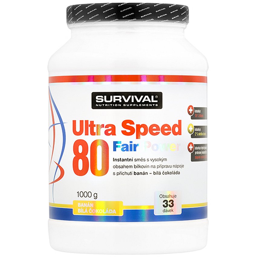 Ultra Speed 80 Fair Power banán-bílá čokoláda 1000g
