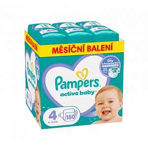 PAMPERS Active Baby 4 (9-14 kg) 180 ks Maxi měsíční balení - jednorázové pleny