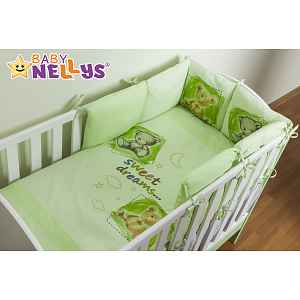 Baby Nellys Povlečení s polštářkovým mantinelem Sweet Dreams by TEDDY - zelený