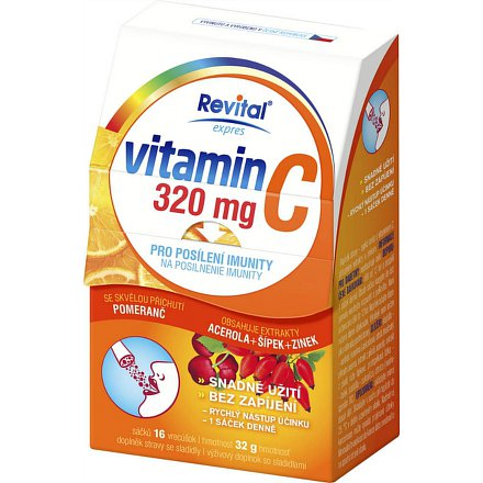 Revital Vitamin C 320mg+Acerola+Šípek+Zinek 16sáč.
