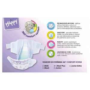 Bella Baby Happy Midi 5-9 kg dětské plenky box 2x72 ks