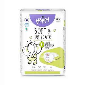 Bella Baby Happy Soft&Delicate 0 Before Newborn 2 kg dětské pleny 46 ks