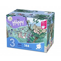 Bella Baby Happy Midi 5-9 kg dětské plenky box 2x72 ks