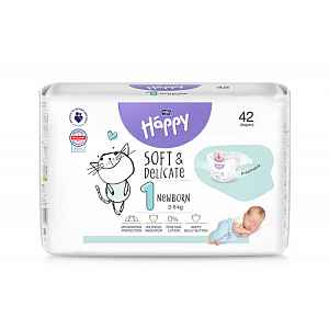 Bella Baby Happy Soft&Delicate 1 Newborn 2–5 kg dětské pleny 42 ks